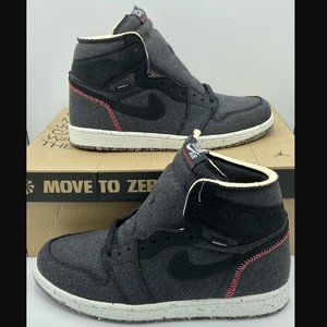 Air Jordan 1 High Zoom Crater Black Flash Crimson Size 10.5 CW2414-001 NEW W/BOX